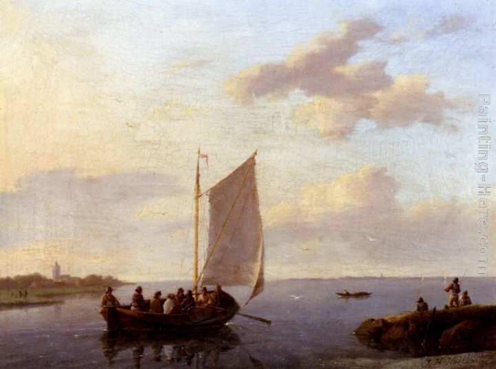 Off The Shore painting - Johannes Hermanus Koekkoek Off The Shore art painting